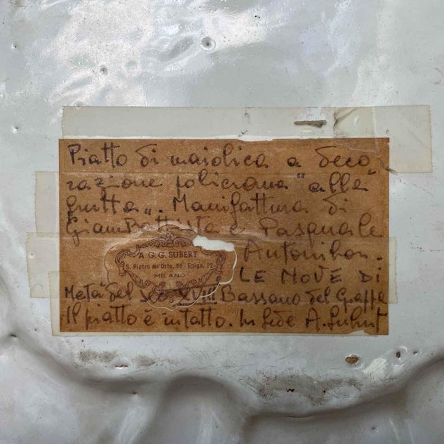 Large Majolica Plate from the Antonibon Manufacture, 1750 For Sale - Image 6 of 7