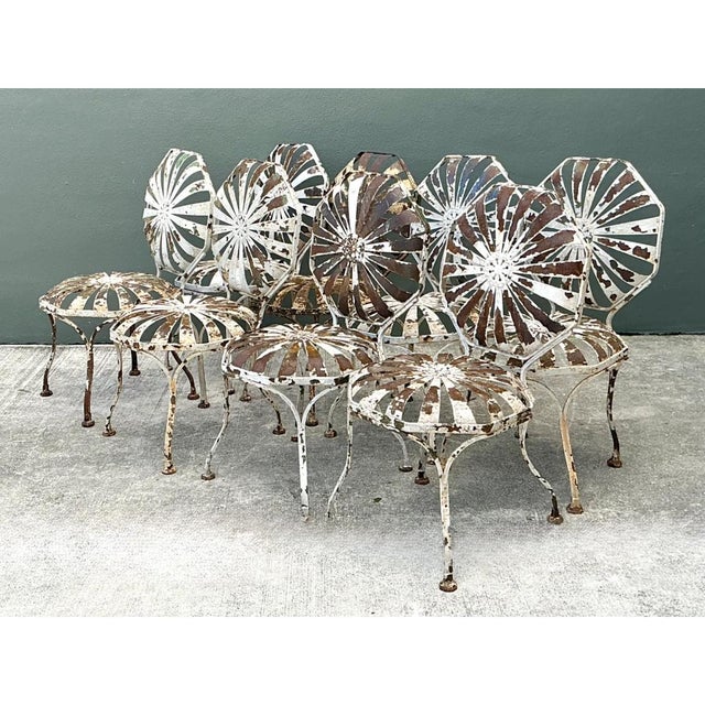 Vintage Francois Carre Sunburst Garden Chairs - Set of Eight For Sale - Image 11 of 12