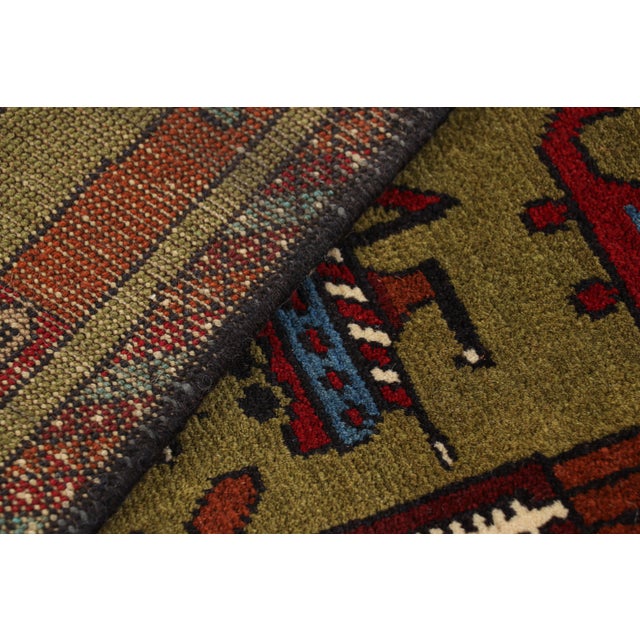 Textile Rug & Kilim’s Modern Tribal Rug in Green With Helicopters and Tank Pictorials For Sale - Image 7 of 7