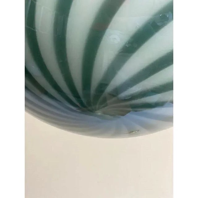 Glass Green and White Oval Pendant in Murano Glass by Simoeng For Sale - Image 7 of 9