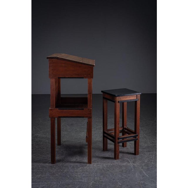 Architectural Lectern or Drawing Table with Stool, 1920s, Set of 2 For Sale - Image 4 of 18