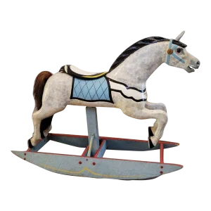 Antique American Dapple Jumper Carousel Horse, Charles W Dare Attributed