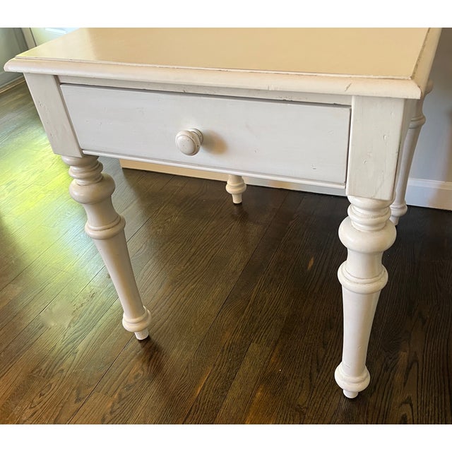 Pair White Nightstands End Tables Farmhouse Style For Sale - Image 4 of 6