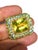 Bochic "Orient" Lemon Quartz, Topaz & Peridot Cocktail Ring Set 18K Gold&Silver Natural Center Lemon Greenish Quartz 13.00...