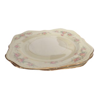 1940s Homer Laughlin Eggshell Georgian "Countess" Pattern Square Plates- Set of 2 For Sale