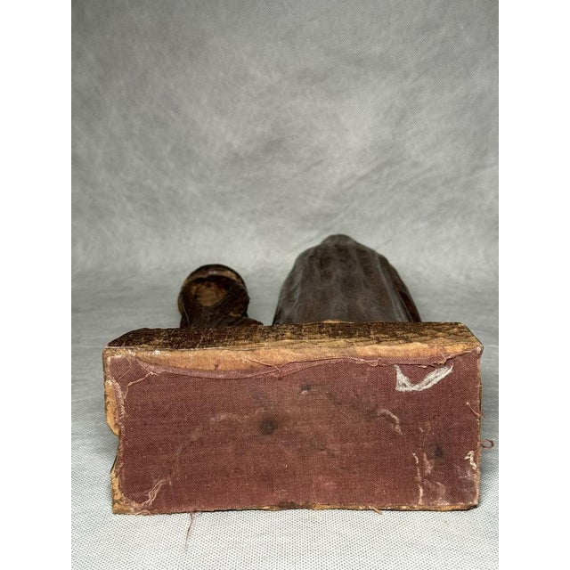 Wood Religious Wooden Sculpture with Candle Holder, 1950s For Sale - Image 7 of 11
