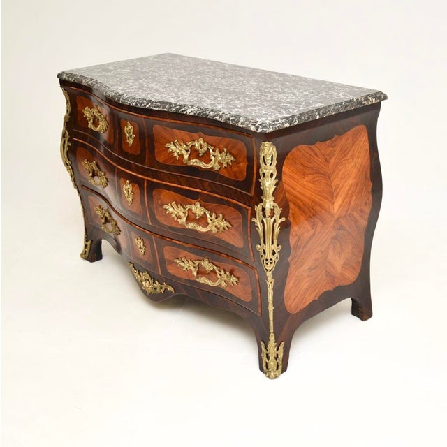 French Louis XV Commode with Marble Top by Jacques Bircklé, 1750s For Sale - Image 4 of 11
