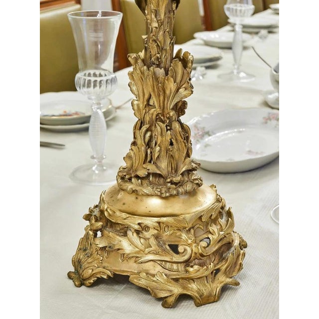Rococo Rococo Brass Candlestick For Sale - Image 3 of 9