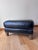 Lee Industries Custom Colonnade Blue Leather Ottoman With Nailhead Trim For Sale - Image 6 of 9