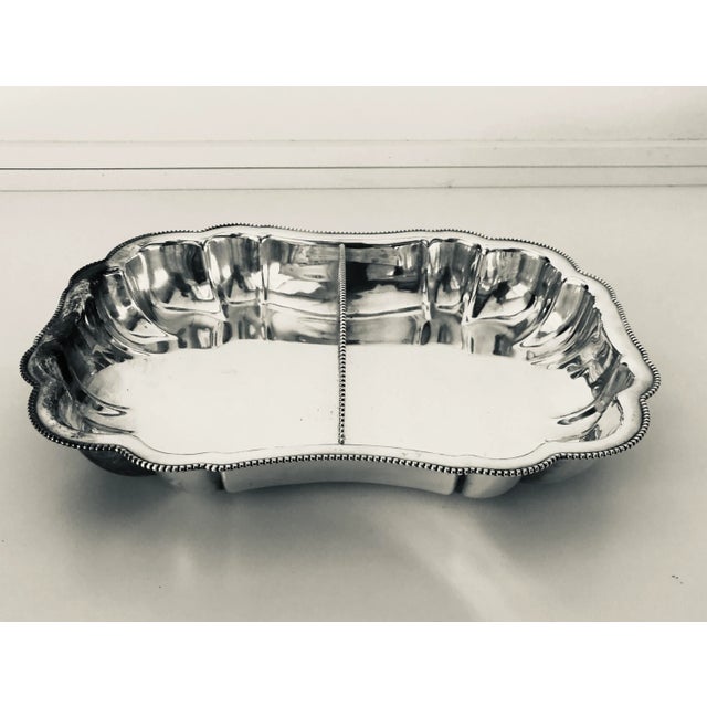Vintage Silver Plate Divided Beaded Bowl For Sale In New York - Image 6 of 6