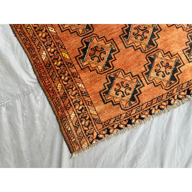 Rust Jowal Gul Hand-Knotted Wool Rug - 6'3" X 3'11" For Sale - Image 4 of 11