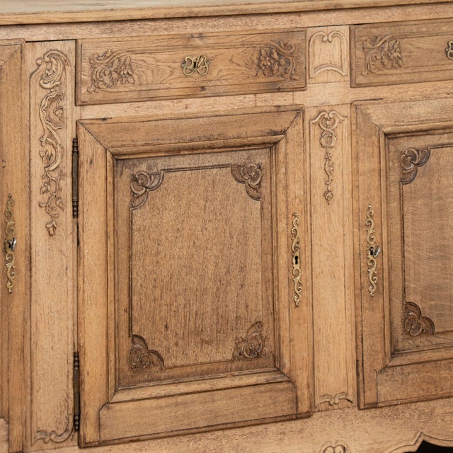 19th Century French Bleached Oak Sideboard Buffet For Sale - Image 10 of 14
