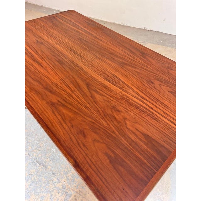 Extendable Dining Table with Teak Tabletop and Walnut Frame For Sale - Image 6 of 11