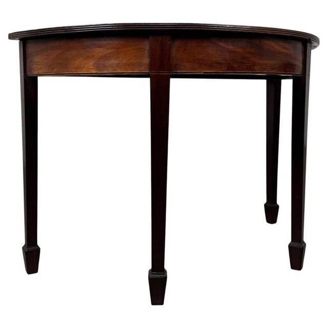 Antique 19th Century Mahogany Demi-Lune Side Table For Sale - Image 3 of 8