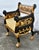 Vintage Ornate Egyptian Revival Black & Gold Chair W/Lion Heads For Sale - Image 10 of 12