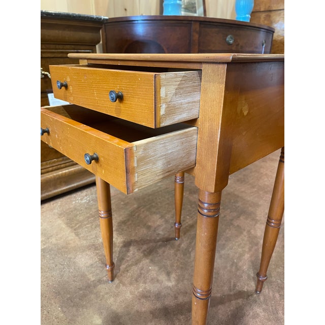 Mid 20th Century Vintage Cherry & Maple Candlestick Table by Irving & Casson For Sale - Image 5 of 6