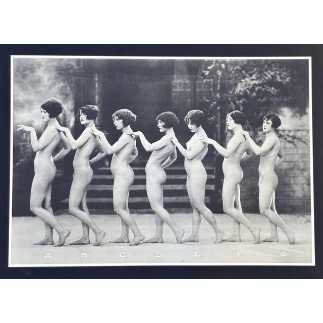 This exquisite 1925 black and white photograph by Albert Arthur Allen featuring 7 nude flapper girls titled "Chorus Line...