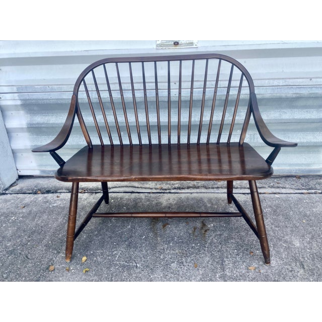 Vintage Hale of Vermont Windsor Prosper's Bench or Settee . For Sale - Image 4 of 12