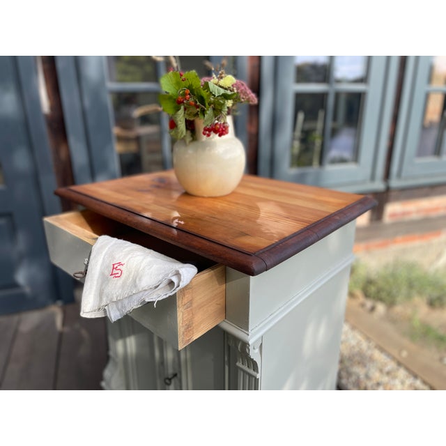 This charming antique chest of drawers has been repainted, its surface cut and oiled, and the interior completely sanded....