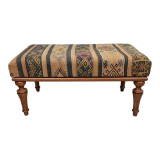 Turkish Kilim Upholstered Bench For Sale