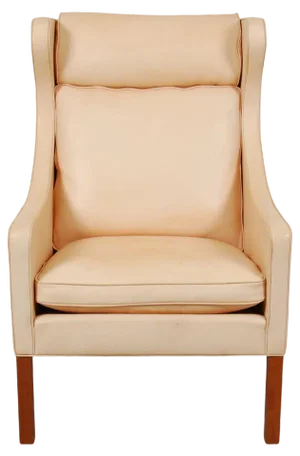 Wing Chair in Natural Leather by Børge Mogensen for Fredericia, 2000s