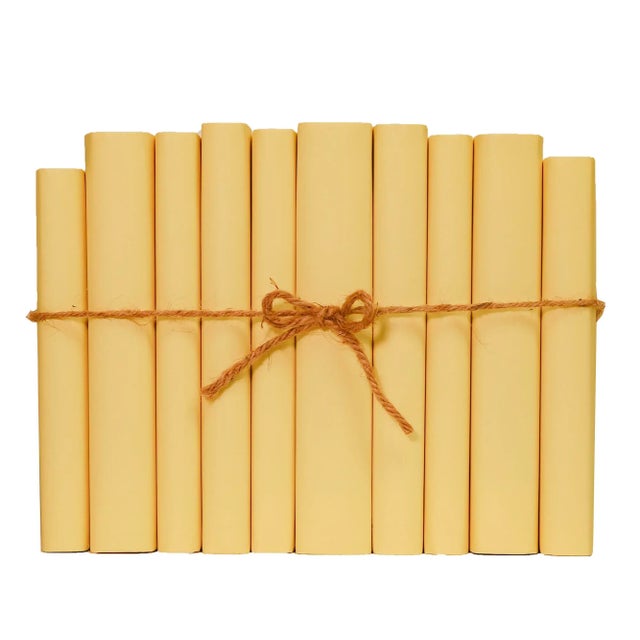 Contemporary Decorative Books - Sunflower Paper Wrapped Book Bundle - 1 Foot of Yellow Books For Sale - Image 3 of 3