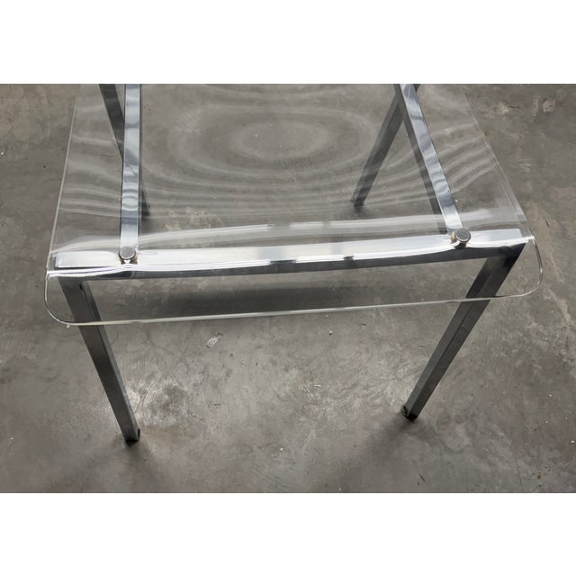 Cb2 Chrome and Lucite Side Chair For Sale - Image 9 of 17