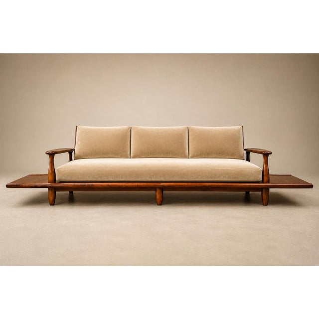Sofa in Rosewood & Mohair by Liceu De Artes E Ofícios, Brazilian Modern, 1960s For Sale In New York - Image 6 of 18