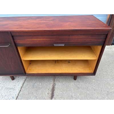 Jens Risom Tambour Door Cabinet, Walnut & Brass, Mid-Century, 1965 For Sale - Image 12 of 14
