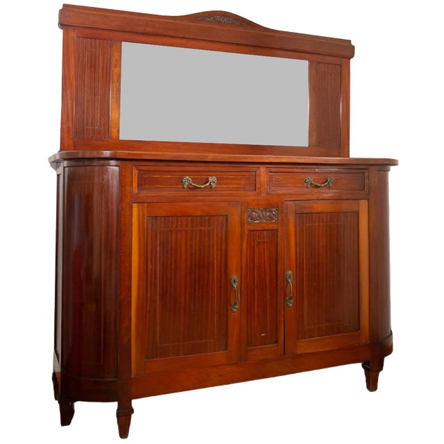Liberty Sideboard in Oak Veneered Walnut with Mirror, 1930s For Sale