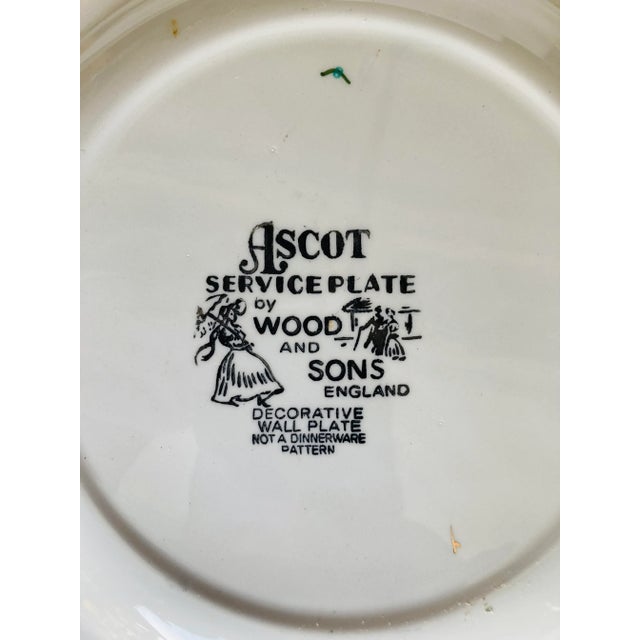 Farmhouse Vintage Ascot Service Plate by Wood and Sons England Decorative Wall Plate For Sale - Image 3 of 6