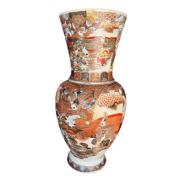 Antique Japanese Earthenware Satsuma Vase, 1950 For Sale