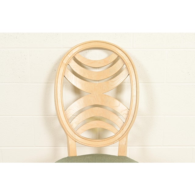 Henredon Modern Art Deco Carved Oak Side Chairs or Dining Chairs, Pair For Sale In South Bend - Image 6 of 16