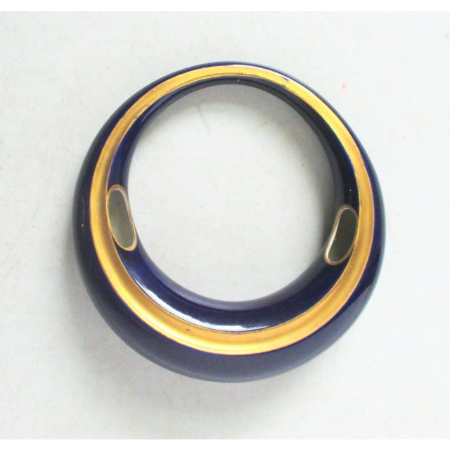 1930s Lindner Kueps Porcelain Cobalt Art Deco Wall Pocket Vintage 30s For Sale - Image 5 of 5