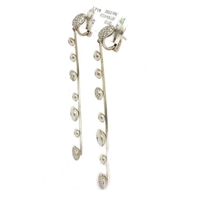 Contemporary Koesia Italy 18k & Diamonds Ladies Turning discs Long Drop Earrings For Sale - Image 3 of 5