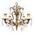 Vintage Spanish Brass & Crystal 4Light Mini Chandelier For Sale