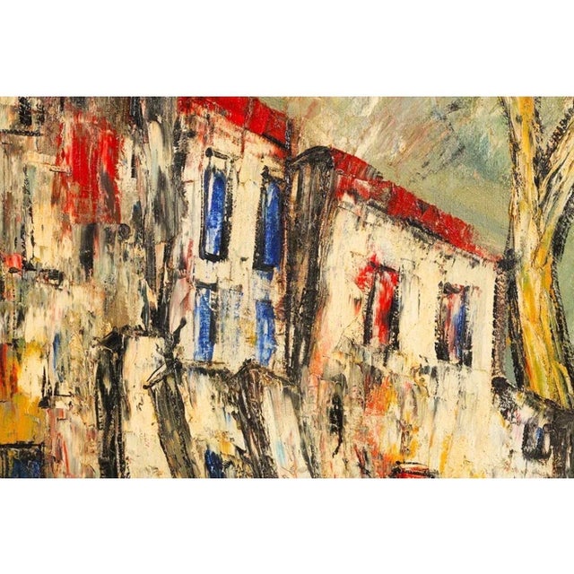 Henri D'Anty, French Modernist Henri d'Anty Abstract Town Landscape Oil Painting Ecole d'Paris For Sale - Image 10 of 12