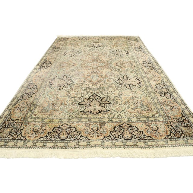 Rococo Vintage Kashmir Rug, 05'11 X 09'02 For Sale - Image 3 of 11