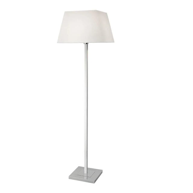 Square Tube Column Sits On Stepped Square Base. Includes shade