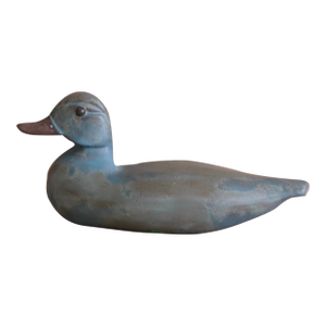 Vintage Ceramic Turquoise Duck Decoy