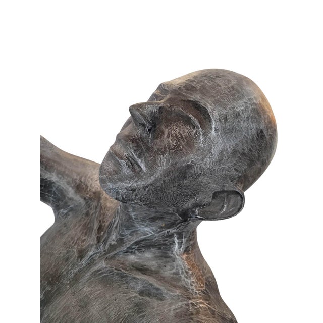 Metal 7 Feet Tall Contemporary Cast Aluminum "Climbing Man" Suspended Sculpture For Sale - Image 7 of 17
