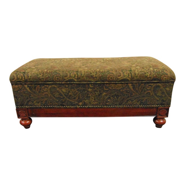 Regency Style Cherry Paisley Ottoman For Sale