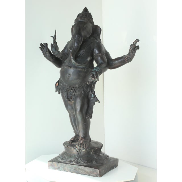 Large Antique Chola Style Standing Ganesha For Sale In West Palm - Image 6 of 13