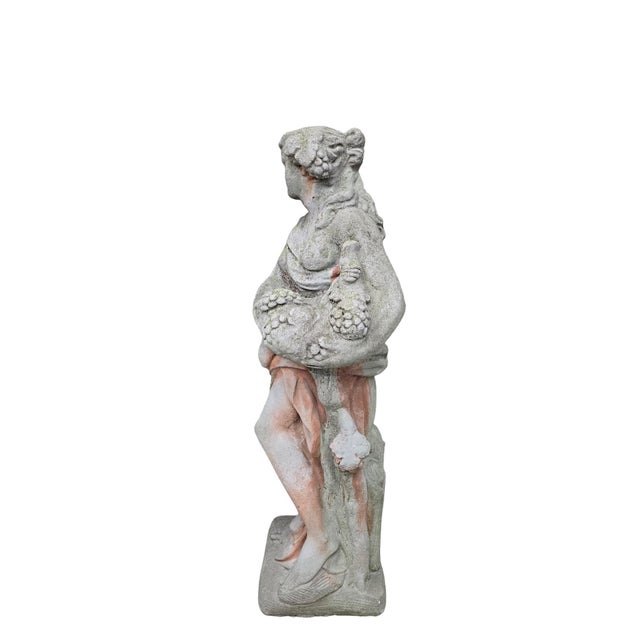 French Country Vintage Classical Garden Maiden Statue For Sale - Image 3 of 11