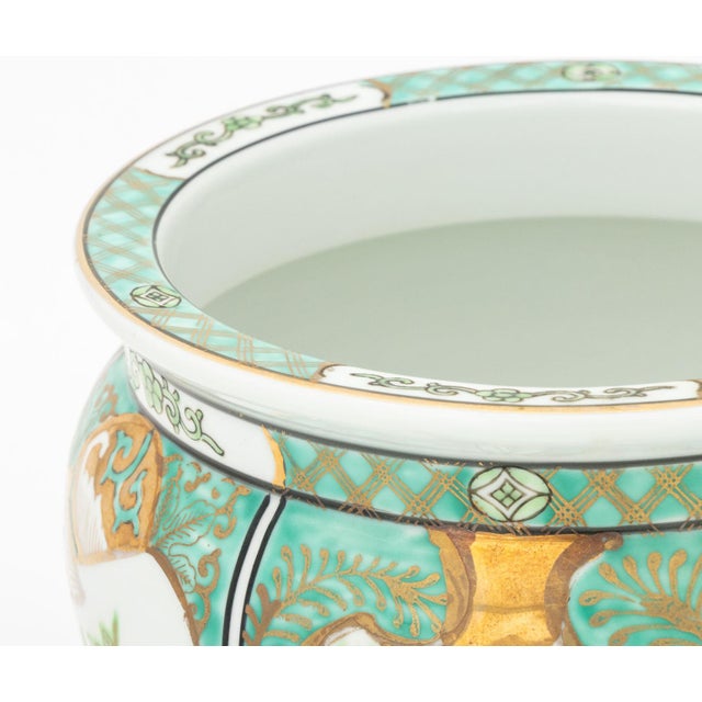 Gold Imari Hand-Painted Porcelain Jardinieres, 3 For Sale - Image 9 of 12