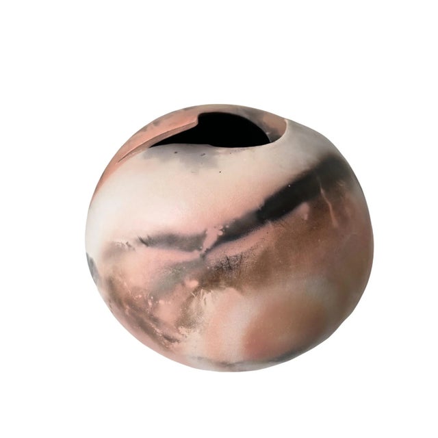 Burnt Form Ceramic Vase Singed For Sale - Image 10 of 11