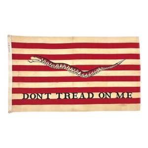 Vintage Cotton "Don't Tread on Me" Snake Flag, First Navy Jack