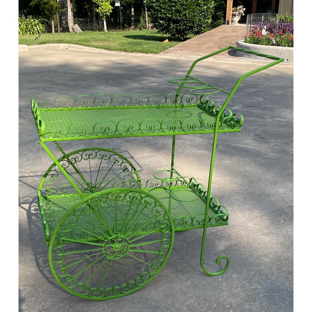 French Metal Garden Bar Cart Plant Stand Chairish