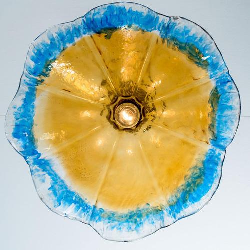 Murano Glass Flower Pendant Light attributed to Mazzega, 1970 For Sale - Image 9 of 14