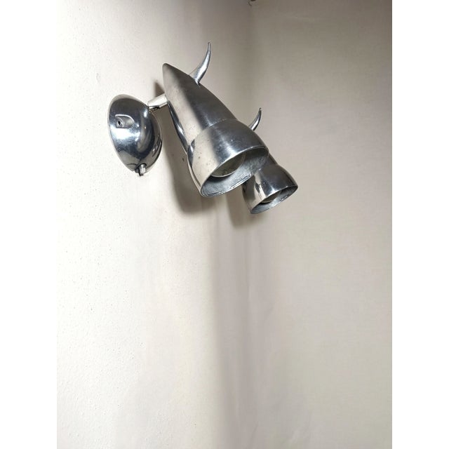 Art Deco Wall Lights in Cast Aluminium by Sotssas and Panton for Ikea, 1980s, Set of 2 For Sale - Image 6 of 8
